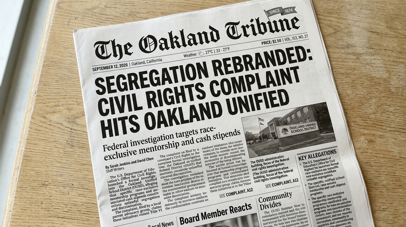 Segregation Rebranded: Federal Civil Rights Complaint Hits Oakland Unified for Race-Exclusive Mentorship and Cash Stipends